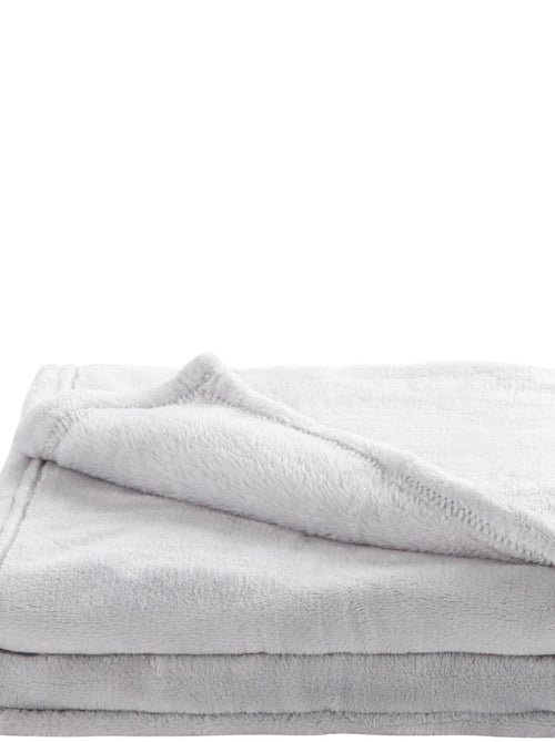 Couverture microfibre Microdoux gris perle (75 x 100 cm) - Kiabi