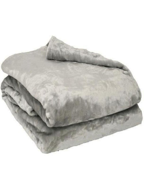 Couverture microflanelle 180x220 cm perle - Kiabi