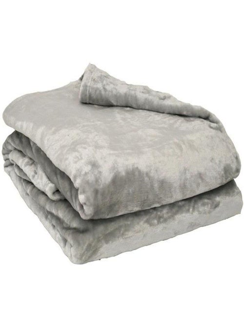 Couverture microflanelle 180x220 cm perle - Kiabi