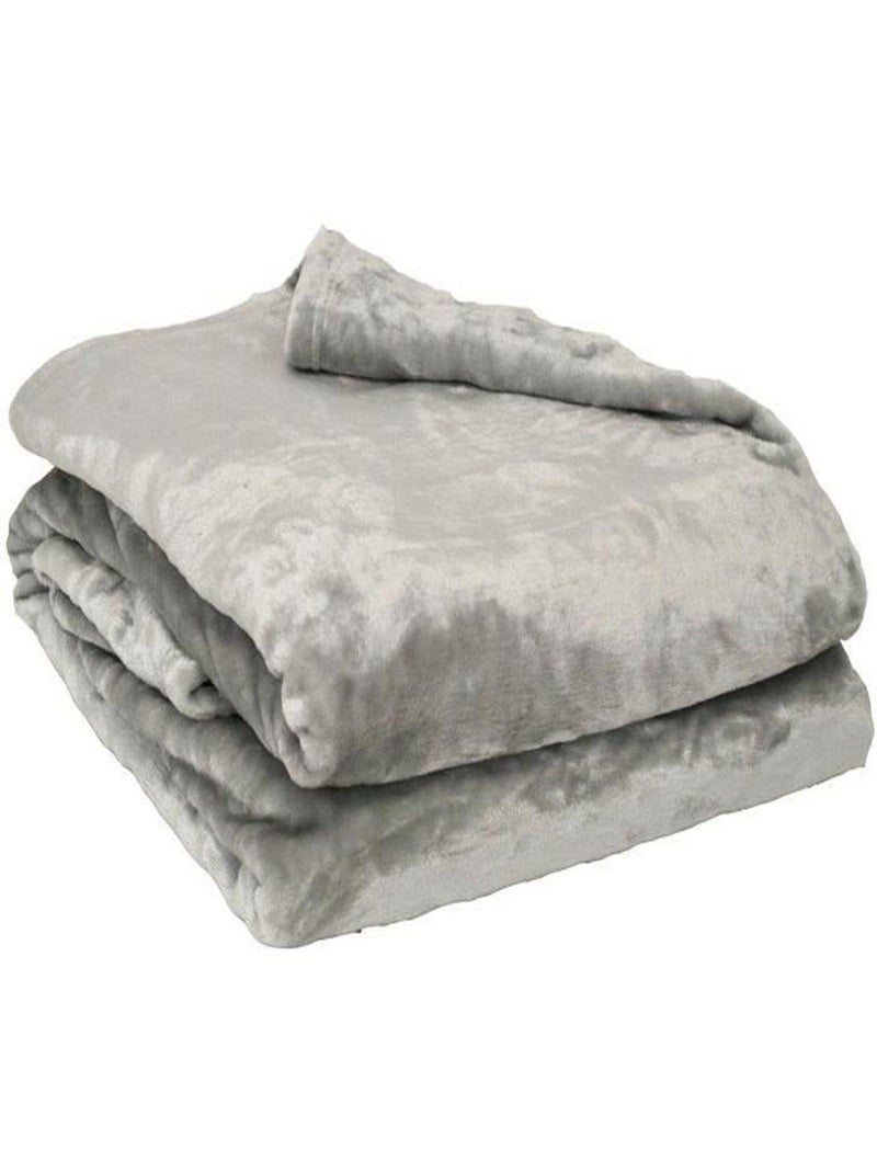 Couverture microflanelle 180x220 cm perle Vert - Kiabi