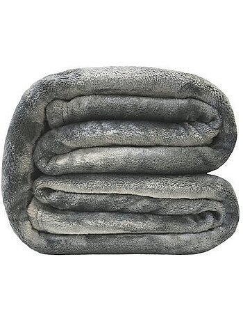 Couverture microflanelle toison d'or - 220 x 240 cm - coloris gris