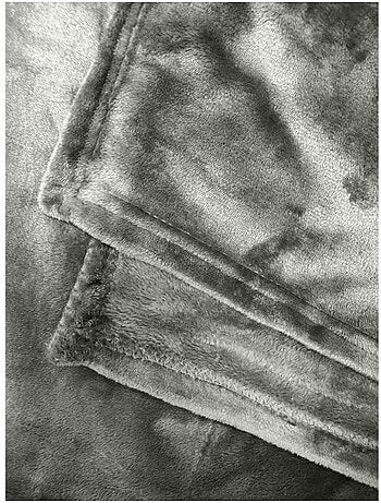 Couverture microflanelle toison d'or - 220 x 240 cm - coloris gris