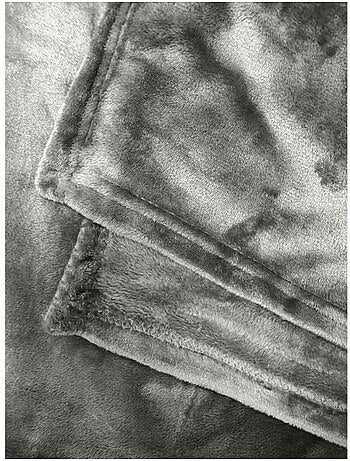 Couverture microflanelle toison d'or - 220 x 240 cm - coloris gris