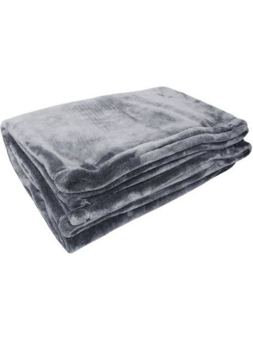 Couverture microflanelle toison d'or - 220 x 240 cm - coloris gris - Kiabi Couverture microflanelle toison d'or - 220 x 240 cm - coloris gris - Kiabi