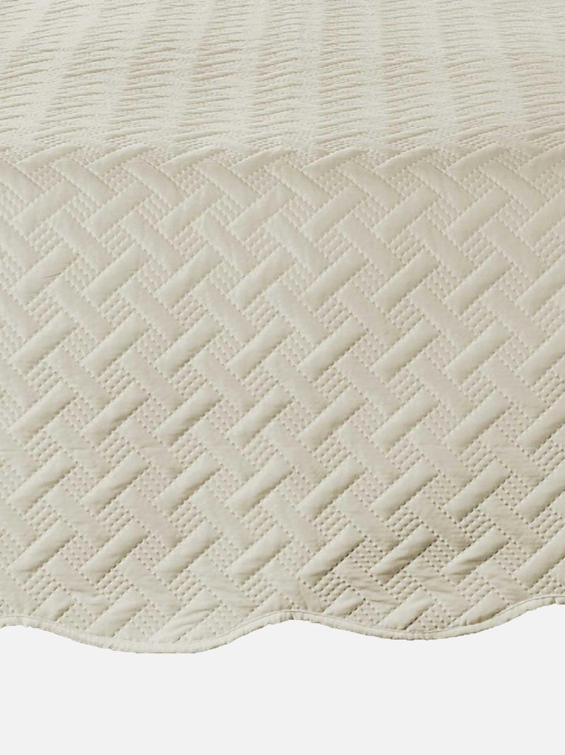 Couverture molletonné surpiquage graphique Beige - Kiabi