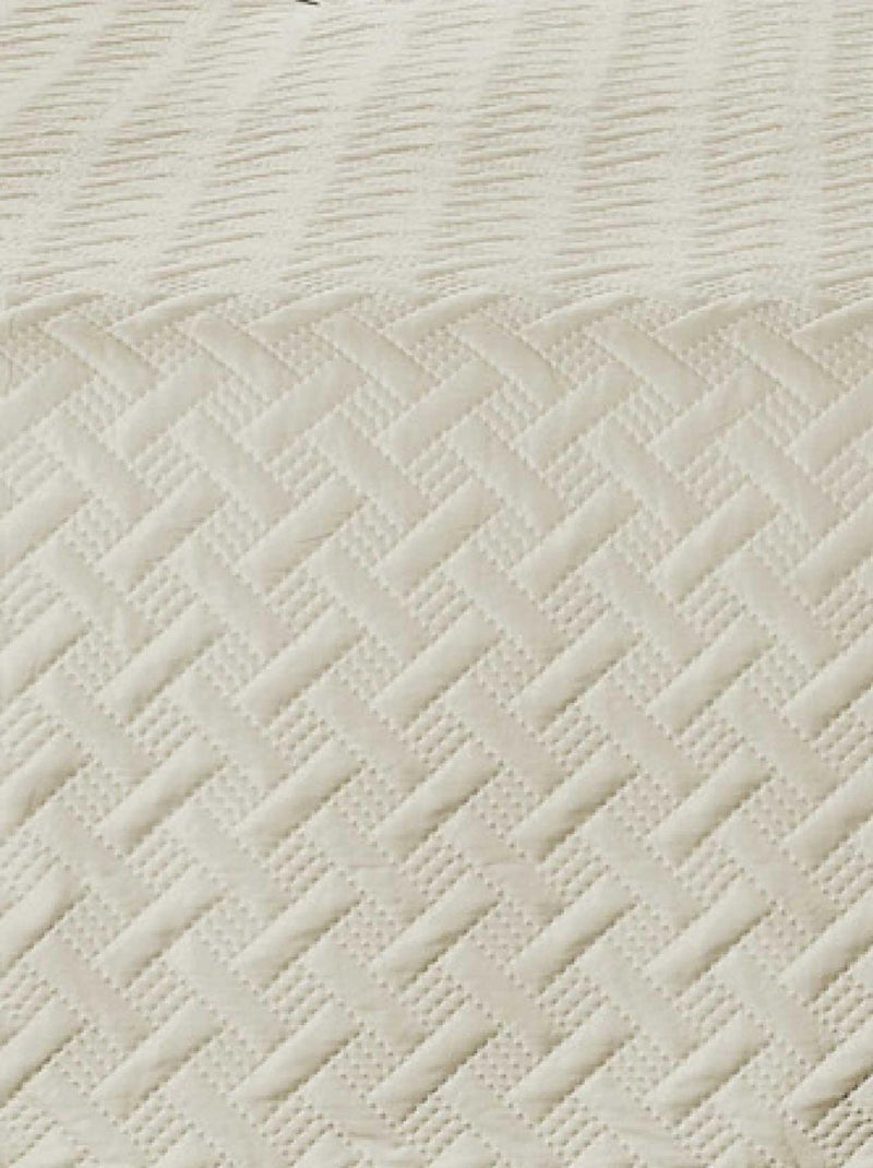 Couverture molletonné surpiquage graphique Beige - Kiabi