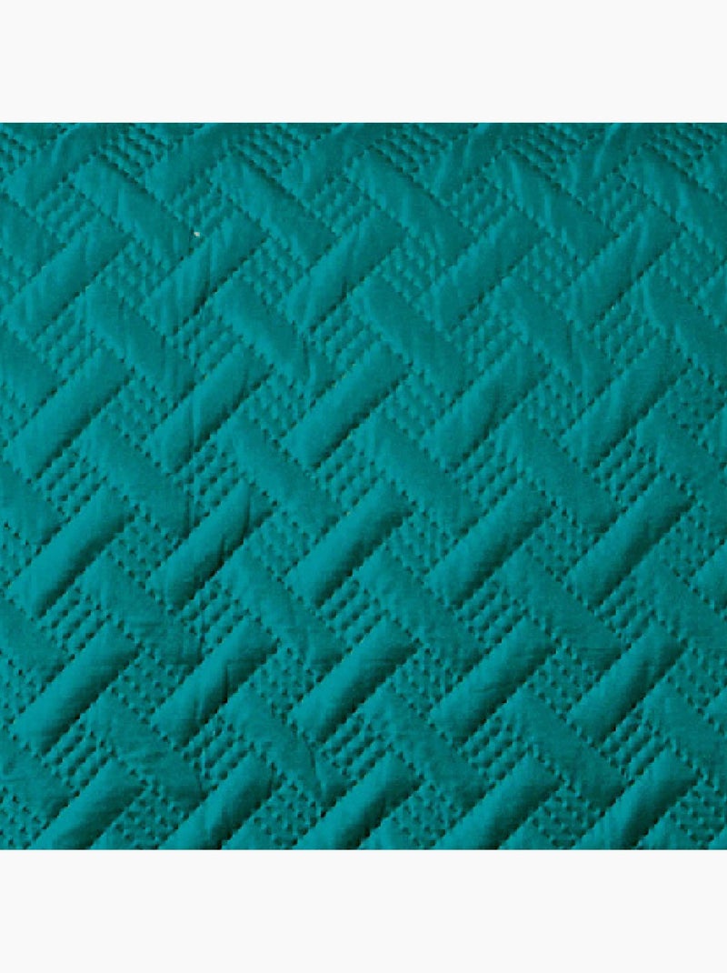 Couverture molletonné surpiquage graphique Bleu canard - Kiabi