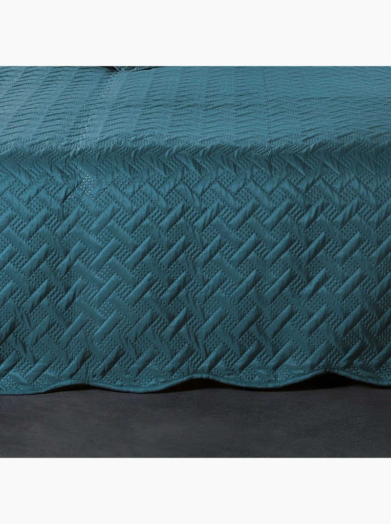 Couverture molletonné surpiquage graphique Bleu foncé - Kiabi