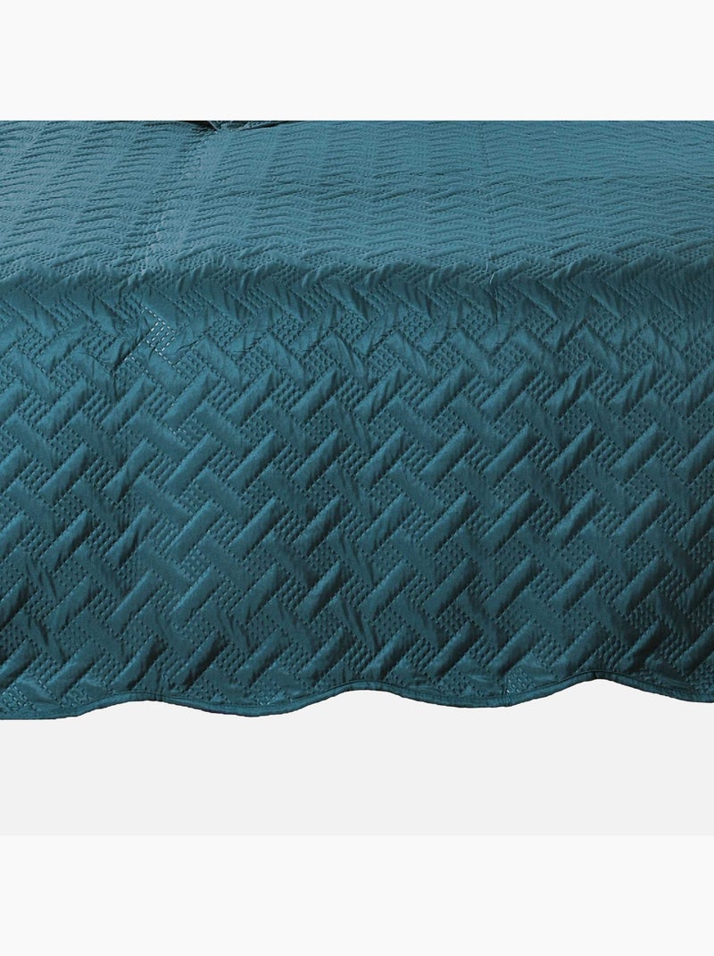 Couverture molletonné surpiquage graphique Bleu marine - Kiabi