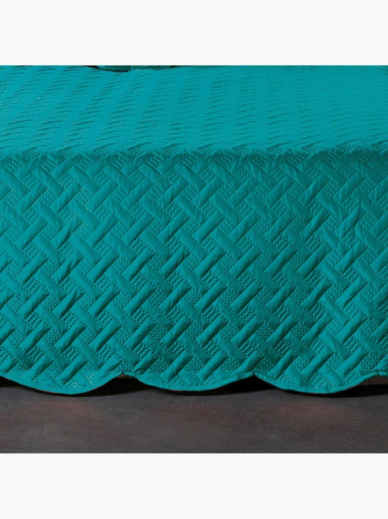 Couverture molletonné surpiquage graphique Bleu turquoise - Kiabi