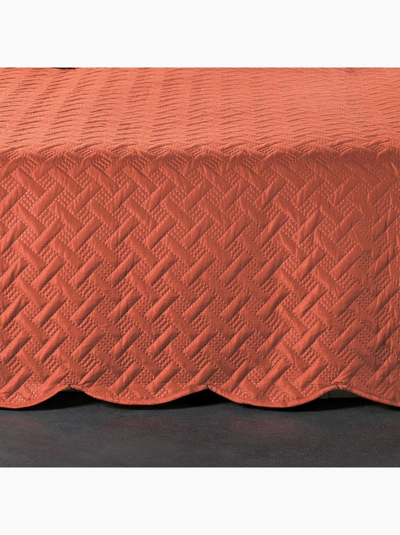 Couverture molletonné surpiquage graphique Cuivre - Kiabi