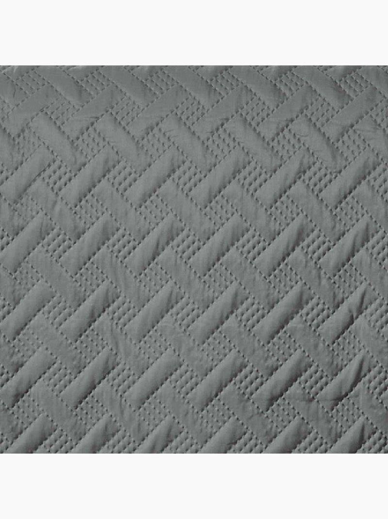 Couverture molletonné surpiquage graphique gris anthracite - Kiabi