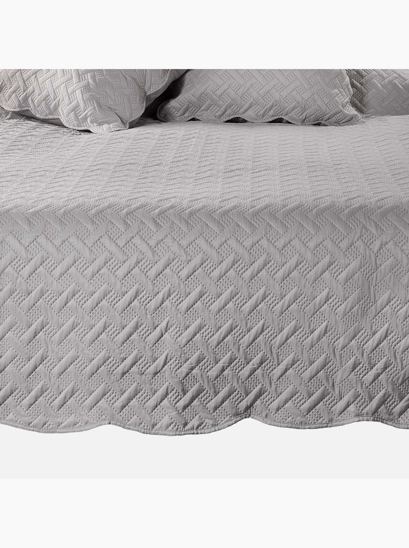 Couverture molletonné surpiquage graphique Gris - Kiabi