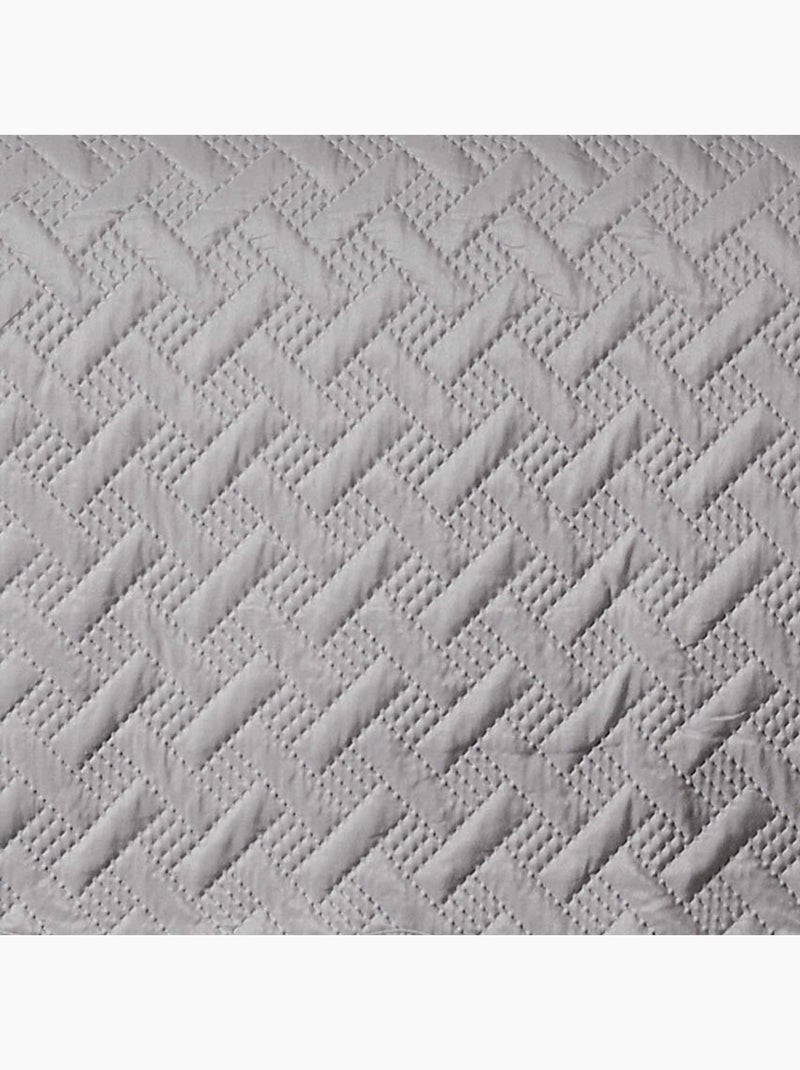 Couverture molletonné surpiquage graphique Gris - Kiabi