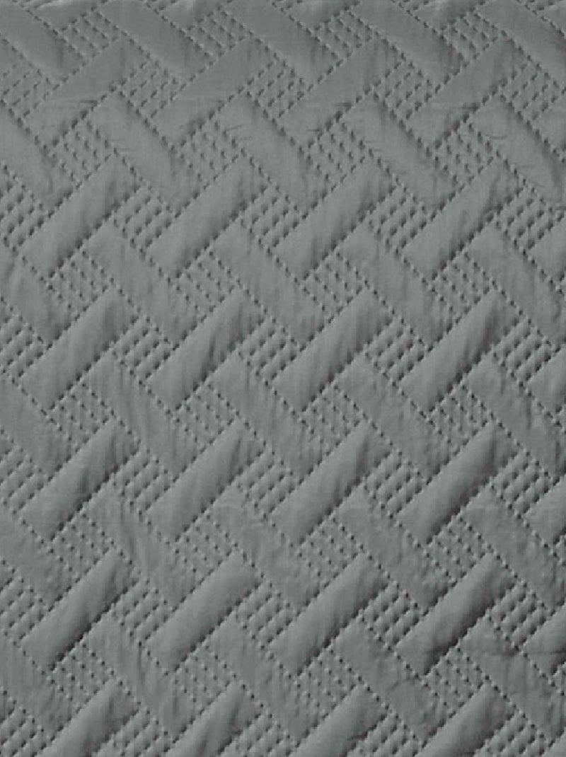 Couverture molletonné surpiquage graphique Gris foncé - Kiabi