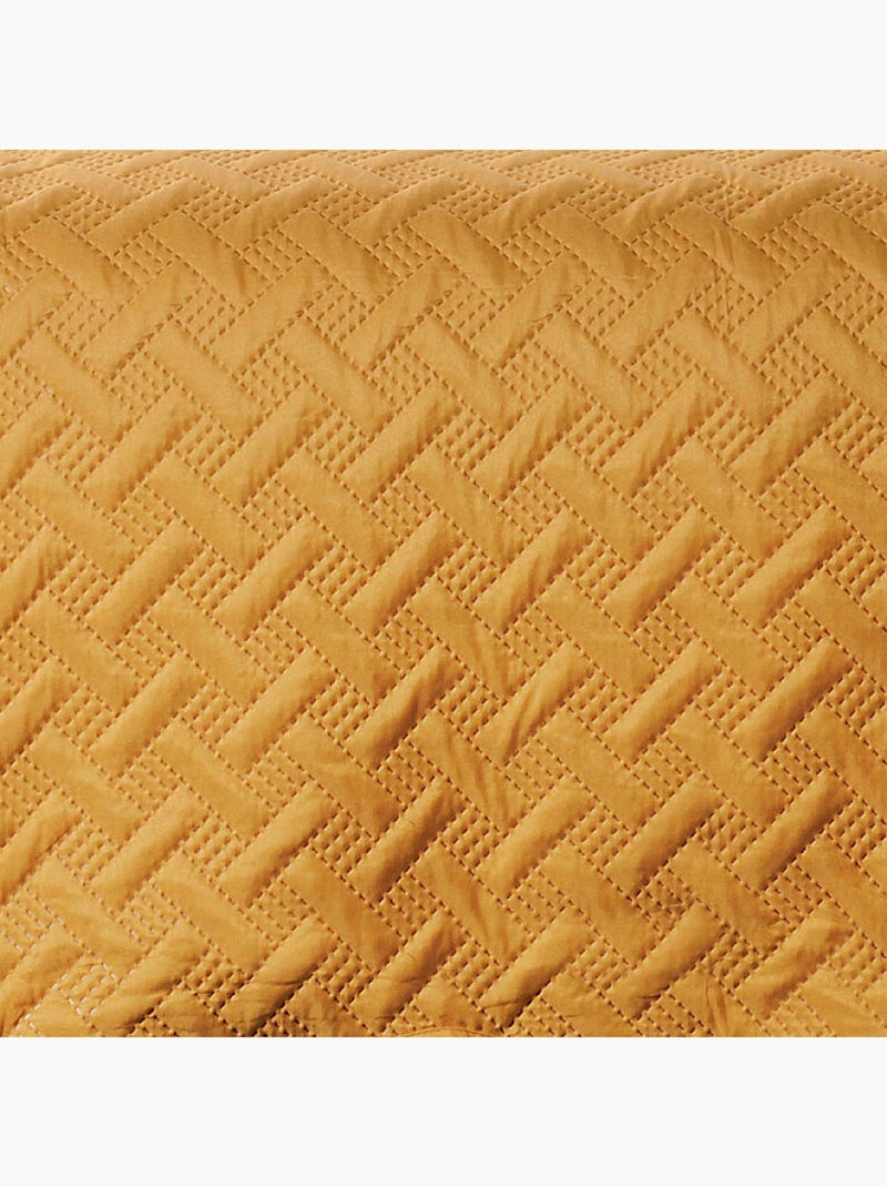 Couverture molletonné surpiquage graphique Jaune - Kiabi