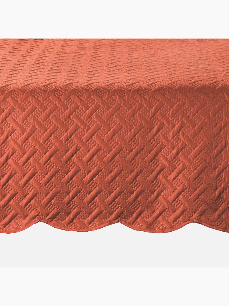 Couverture molletonné surpiquage graphique Orange - Kiabi