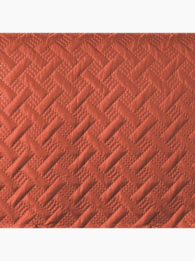 Couverture molletonné surpiquage graphique Orange - Kiabi