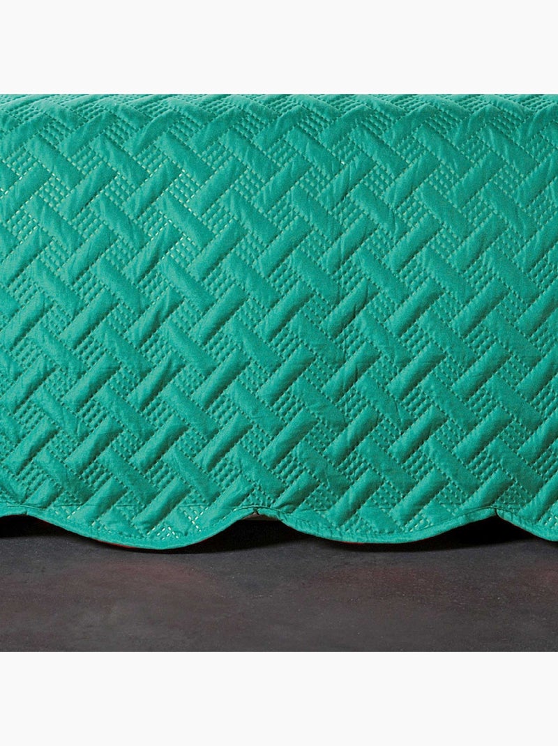 Couverture molletonné surpiquage graphique Vert - Kiabi