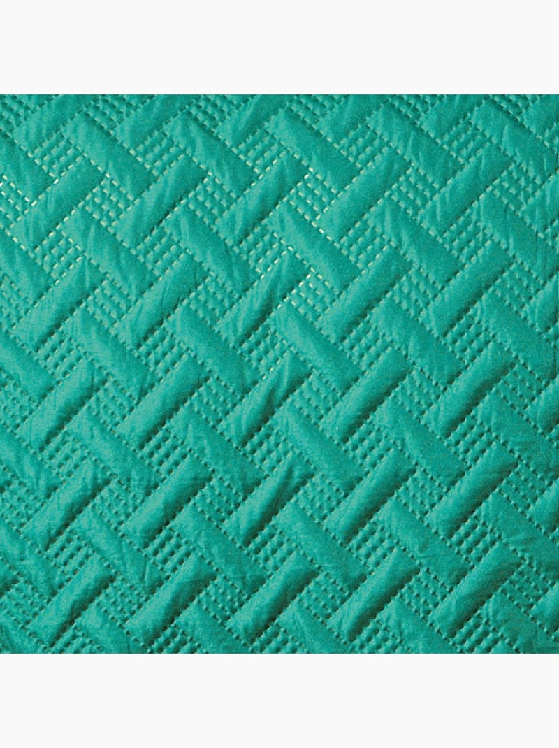 Couverture molletonné surpiquage graphique Vert - Kiabi