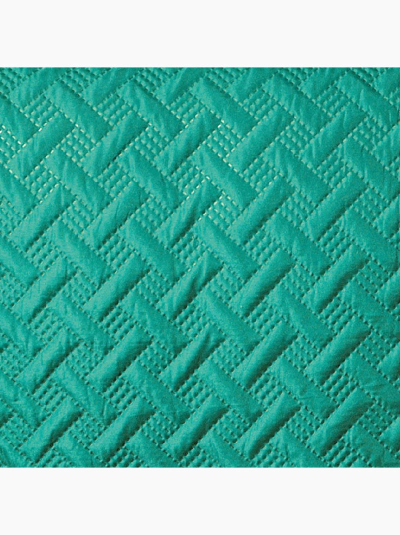 Couverture molletonné surpiquage graphique Vert émeraude - Kiabi