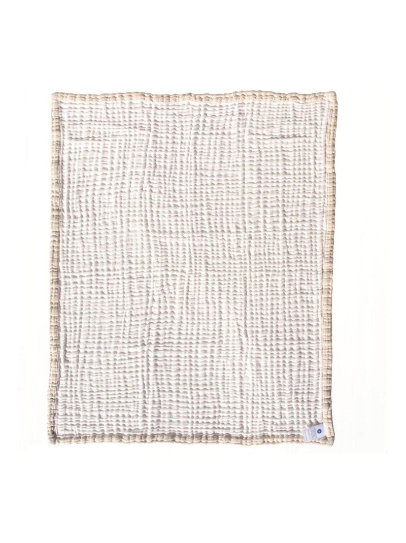 Couverture mousseline bebe en coton 80 x 80 cm Blanc cassé - Kiabi