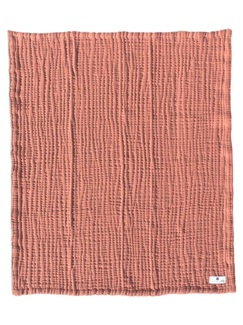 Couverture mousseline bebe en coton 80 x 80 cm Cuivre - Kiabi