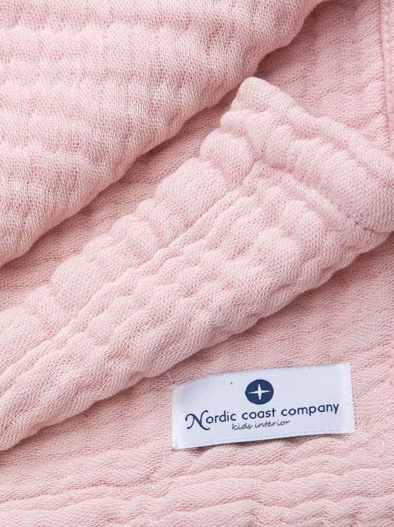 Couverture mousseline bebe en coton 80 x 80 cm Rose - Kiabi