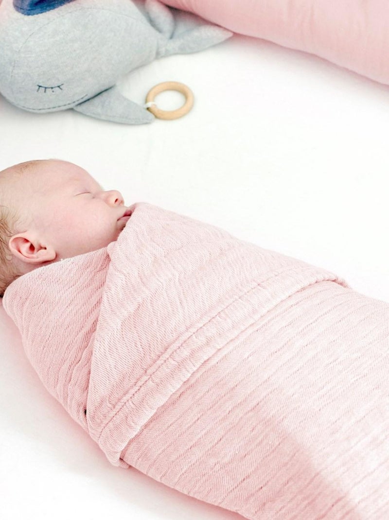 Couverture mousseline bebe en coton 80 x 80 cm Rose - Kiabi