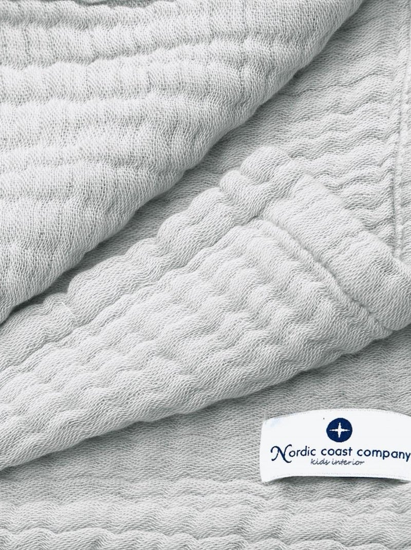Couverture mousseline bebe grande en coton 90 x 120 cm Gris - Kiabi