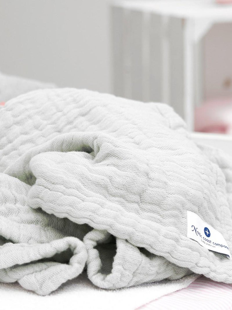 Couverture mousseline bebe grande en coton 90 x 120 cm Gris - Kiabi