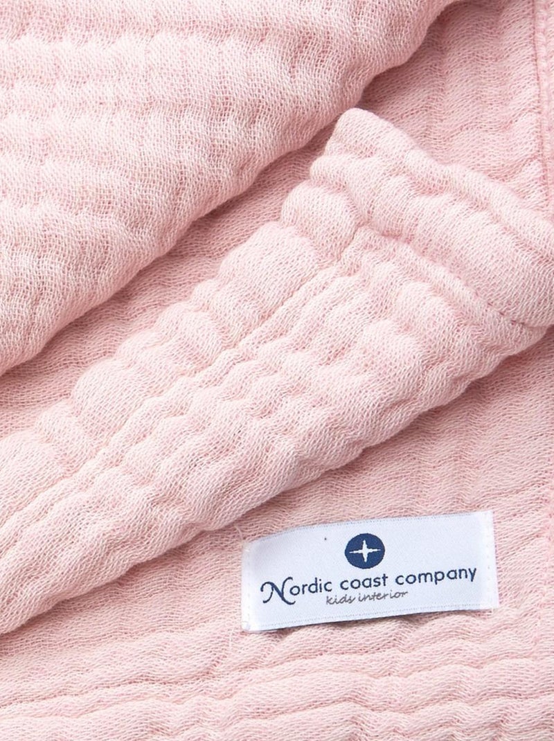 Couverture mousseline bebe grande en coton 90 x 120 cm Rose - Kiabi