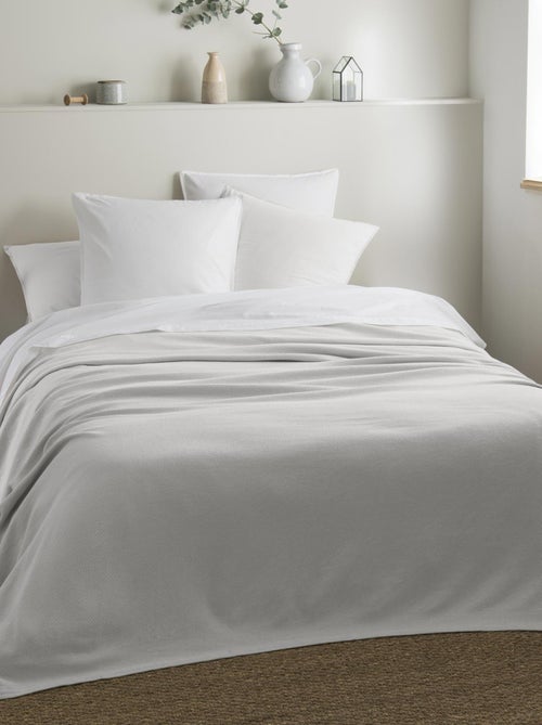 Couverture naturelle en 100% coton recyclé - Kiabi