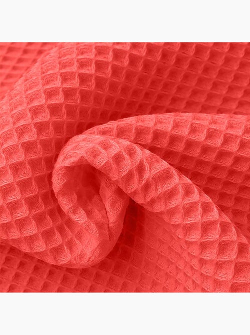 Couverture Nid d'Abeilles en Coton Bio Fraise - Kiabi
