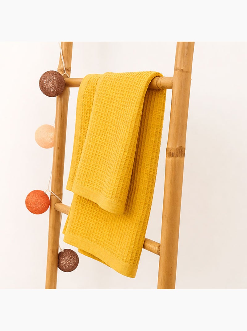 Couverture Nid d'Abeilles en Coton Bio Honey Beige - Kiabi