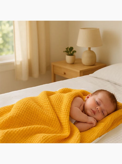 Couverture Nid d'Abeilles en Coton Bio Honey - Kiabi