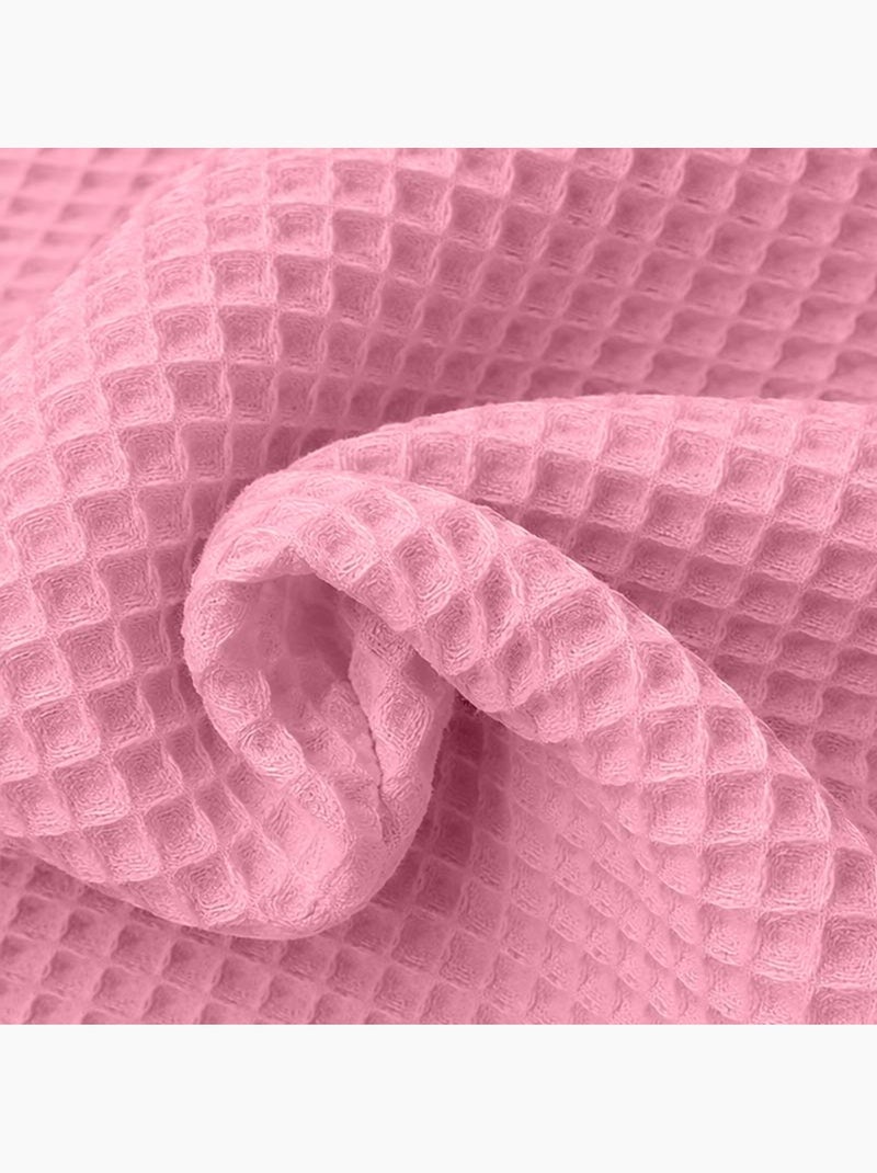 Couverture Nid d'Abeilles en Coton Bio Rose Rose - Kiabi