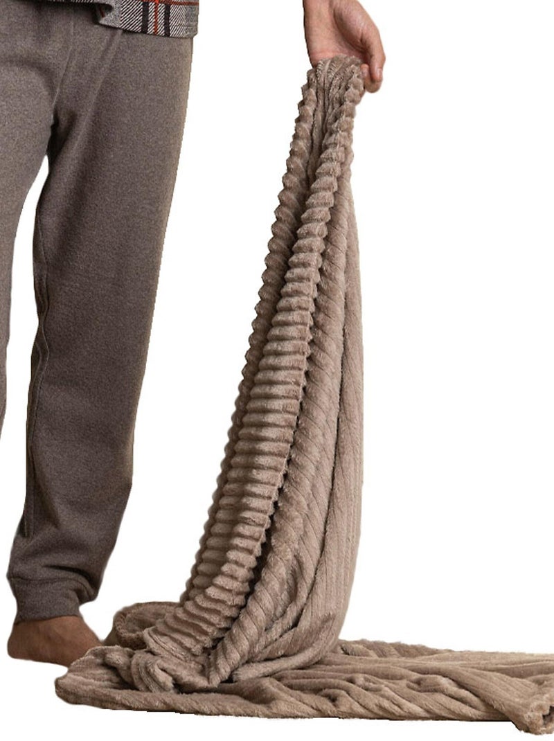 Couverture plaid d'intérieur Jacquard Marron - Kiabi