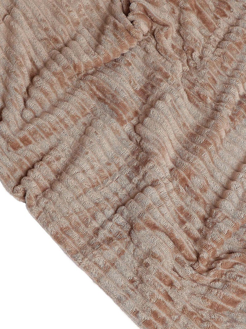 Couverture plaid d'intérieur Jacquard Marron - Kiabi