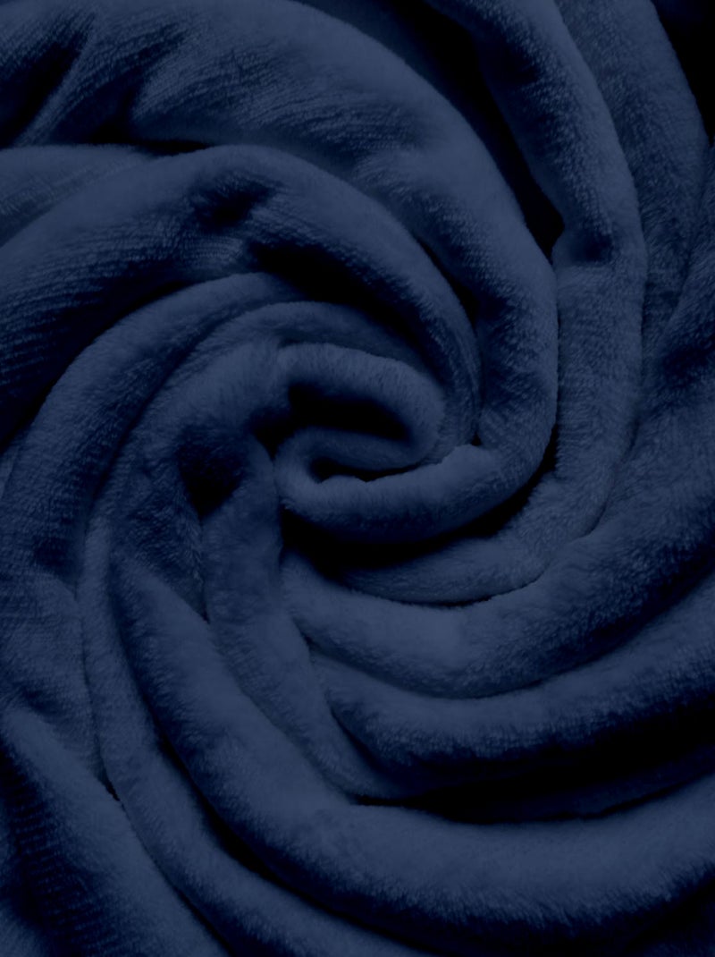 Couverture, Plaid en flanelle CALIN par Soleil d'Ocre Bleu marine - Kiabi