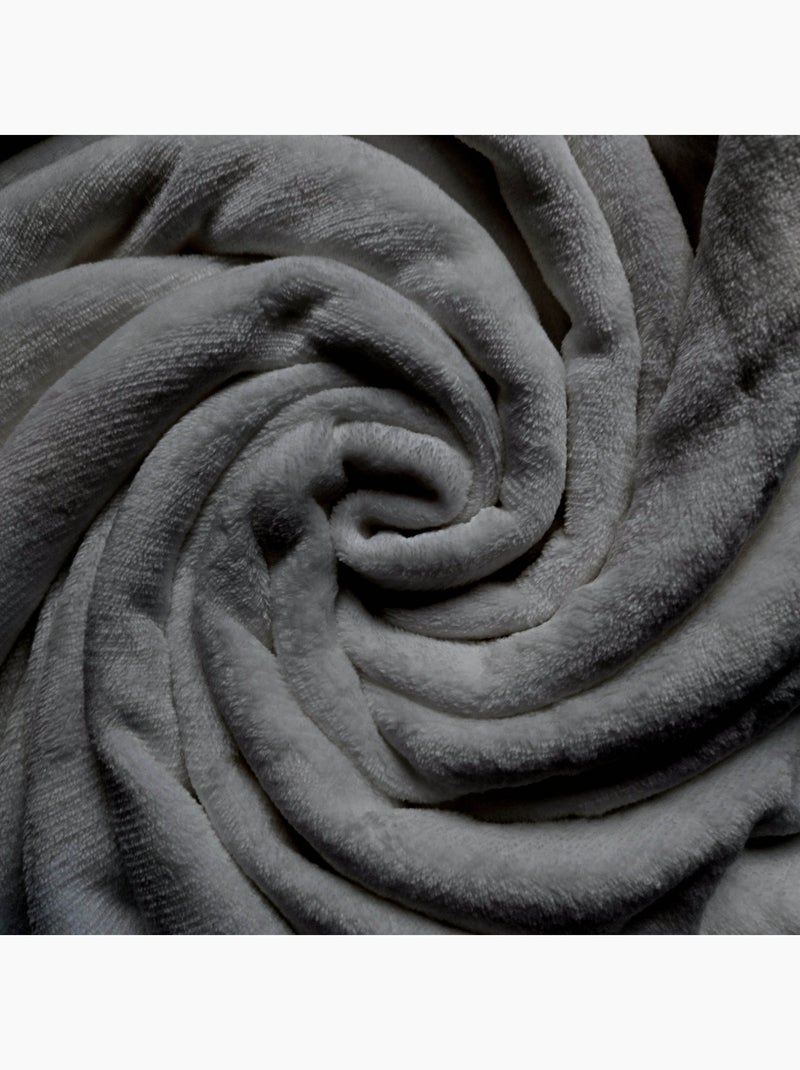 Couverture, Plaid en flanelle CALIN par Soleil d'Ocre Gris - Kiabi