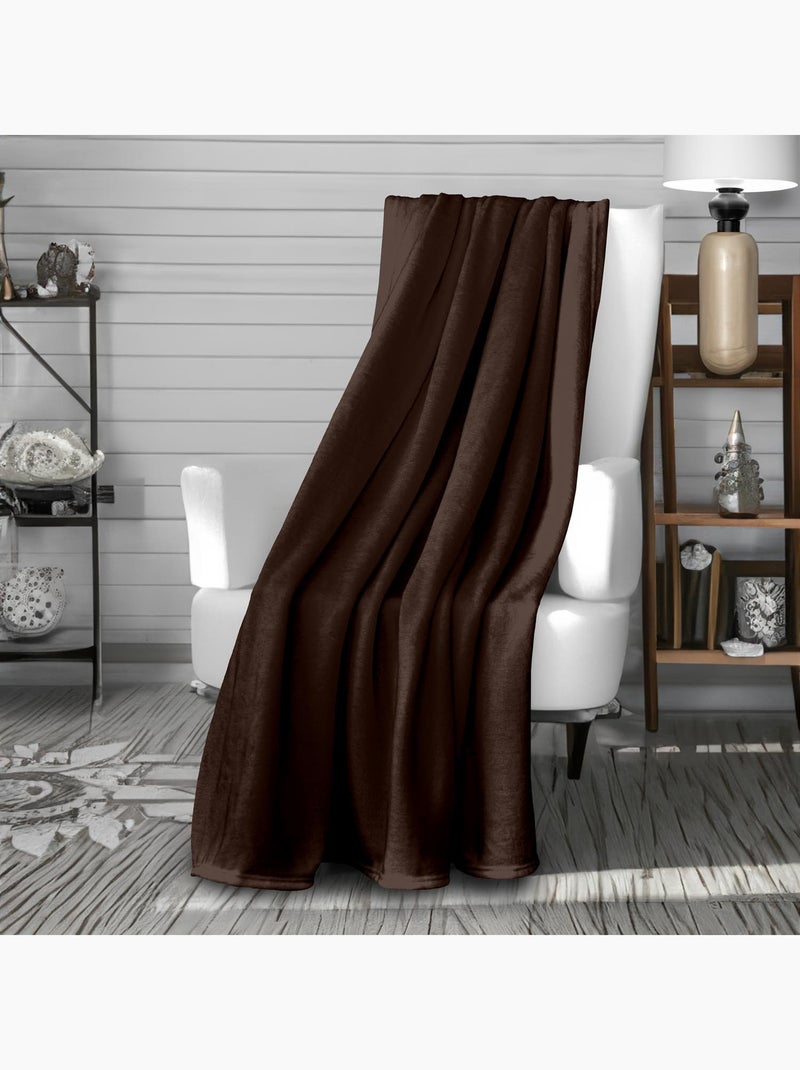 Couverture, Plaid en flanelle CALIN par Soleil d'Ocre Marron - Kiabi