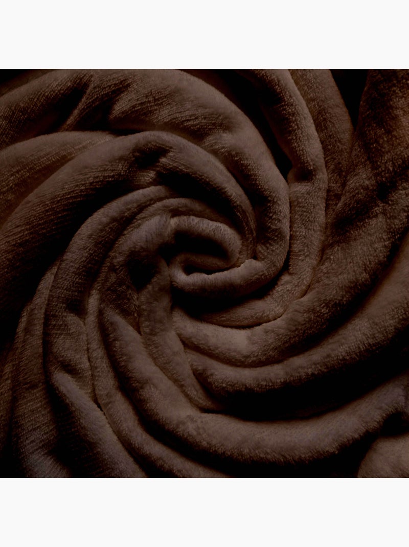 Couverture, Plaid en flanelle CALIN par Soleil d'Ocre Marron - Kiabi