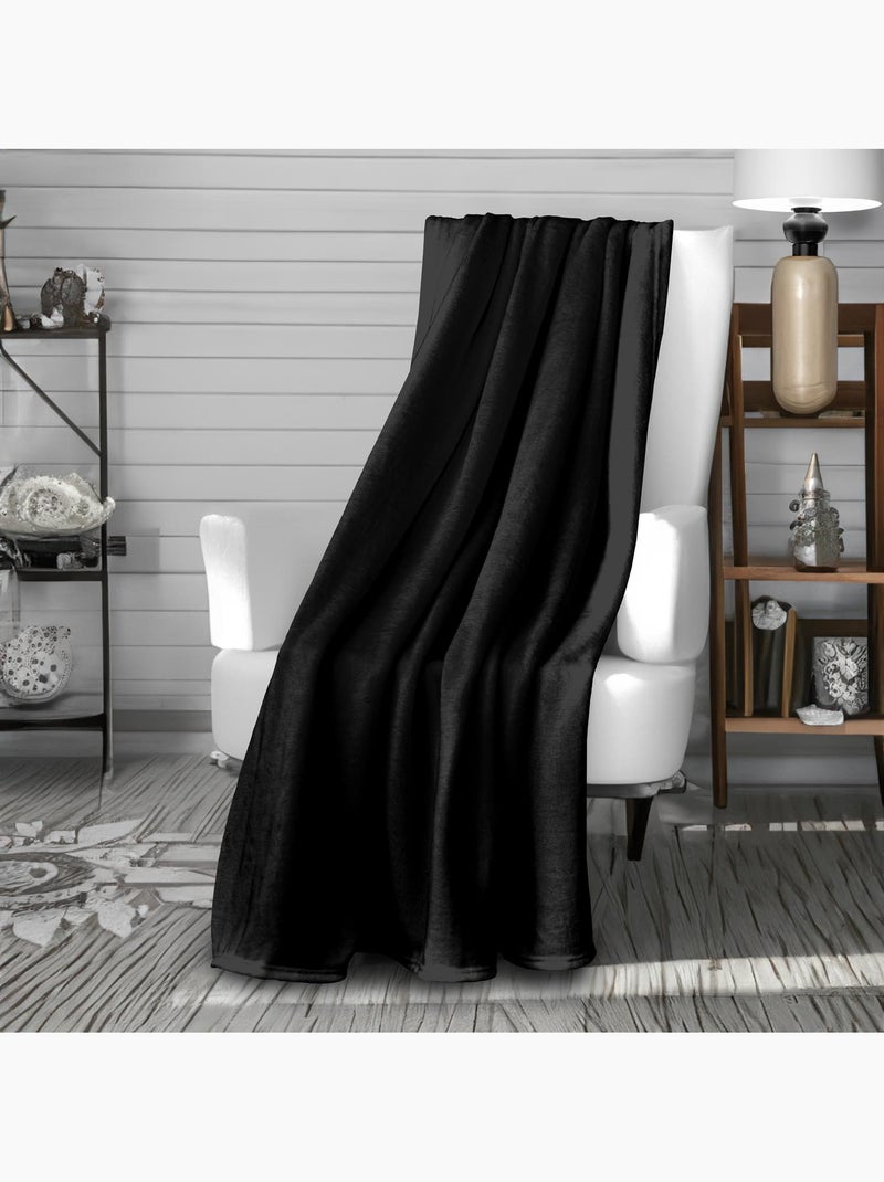Couverture, Plaid en flanelle CALIN par Soleil d'Ocre Noir - Kiabi