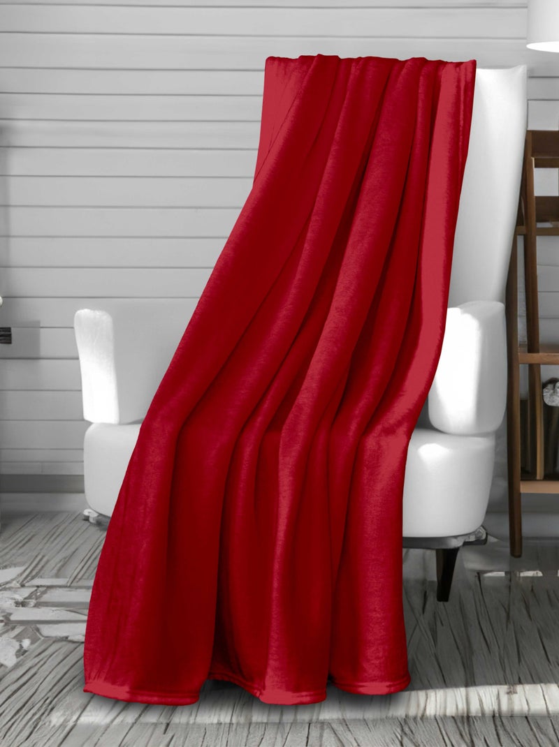 Couverture, Plaid en flanelle CALIN par Soleil d'Ocre Rouge - Kiabi