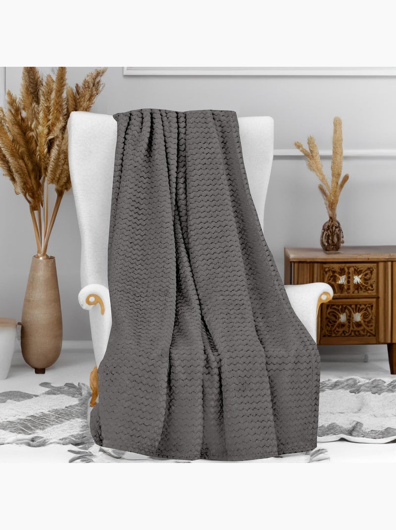 Couverture, Plaid microfibre COCOONING, par Soleil d'Ocre Gris - Kiabi