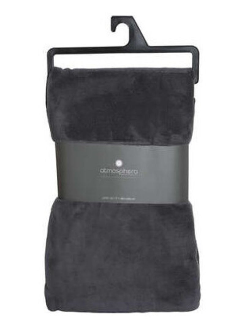 Couverture Plaid Microfibre XL Doux Moelleux et Chaud gris anthracite - Kiabi