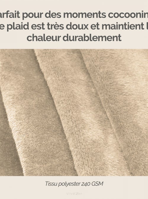Couverture, plaid polaire, jeté de canapé - Vivezen - Kiabi