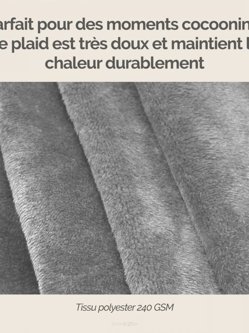 Couverture, plaid polaire, jeté de canapé - Vivezen - Kiabi