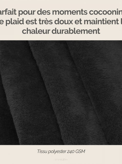 Couverture, plaid polaire, jeté de canapé - Vivezen - Kiabi